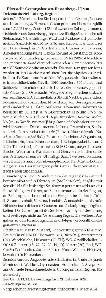 Berufsgruppenübergreifende Stelle Gestungshausen