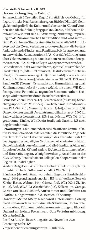 Stellenausschreibung Scherneck