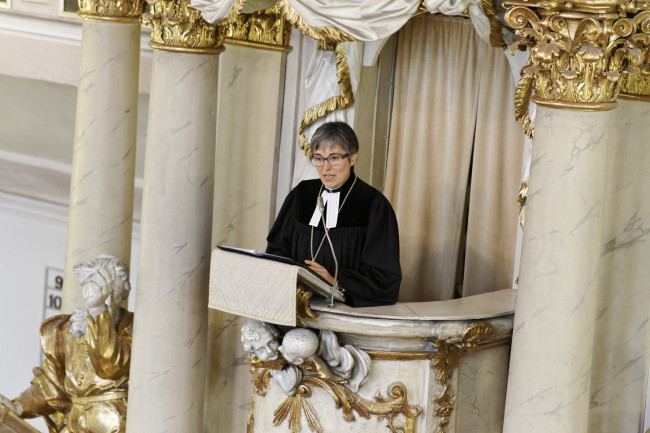 Dr. Dorothea Greiner beim Ostergottesdienst in der Spitalkirche Bayreuth am 8. April 2012